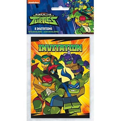  Unique Teenage Mutant Ninja Turtle TMNT Birthday Party Supplies Invitations with Envelopes - 24 Count