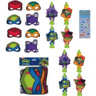 Unique TMNT Teenage Mutant Ninja Turtles Birthday Party Supplies Favor Bundle Includes 8 Party Blowouts, 8 Paper Masks
