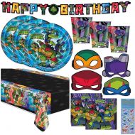 Unique Teenage Mutant Ninja Turtle Party Supplies Decorations for TMNT Party Serves 16 Guests for Boys and Girls includes Plates, Napkins, Cups, Table Cover, Banner Decoration, Paper Mask