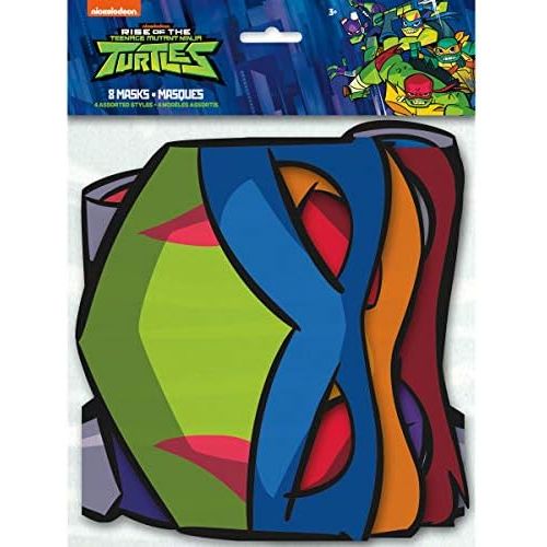  Unique Teenage Mutant Ninja Turtles TMNT Birthday Party Supplies Favor Bundle includes Loot Bags, Blowouts, Paper Mask, Stickers