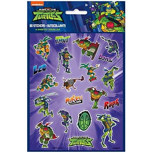  Unique Teenage Mutant Ninja Turtles TMNT Birthday Party Supplies Favor Bundle includes Loot Bags, Blowouts, Paper Mask, Stickers