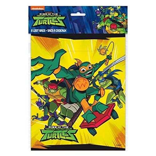  Unique Teenage Mutant Ninja Turtles TMNT Birthday Party Supplies Favor Bundle includes Loot Bags, Blowouts, Paper Mask, Stickers