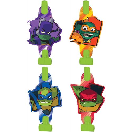  Unique Teenage Mutant Ninja Turtles TMNT Birthday Party Supplies Favor Bundle includes Loot Bags, Blowouts, Paper Mask, Stickers