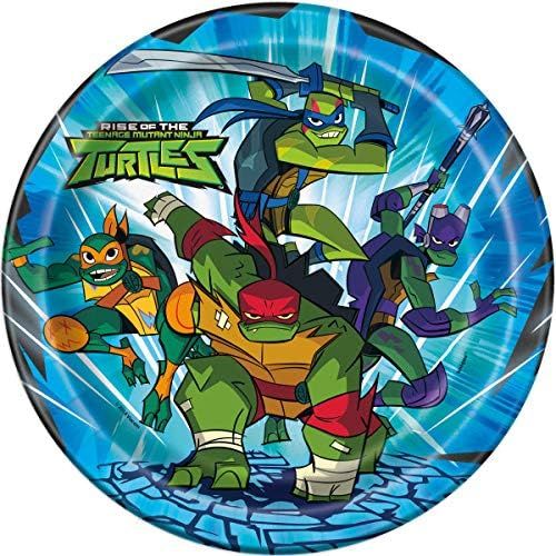  Unique TMNT Teenage Mutant Ninja Turtles Birthday Party Supplies Bundle includes Lunch Plates, Cups, Napkins, Table Cover, Birthday Banner - Serves 16