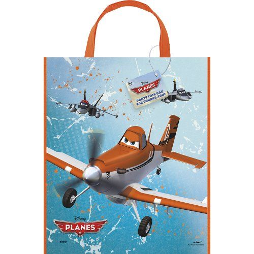  Unique Large Plastic Disney Planes Goodie Bag, 13 x 11