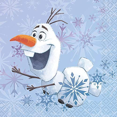  Unique Disney Frozen 2 Paper Beverage Napkins 16 Pcs, multi colored, one size