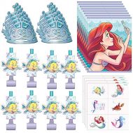 Unique The Little Mermaid Party Favor Bundle Tattoo Sheets, Party Hats, Blowouts, Loot Bags Kids Birthday, Underwater Themed Event, Halloween, Officially Licensed by Unique