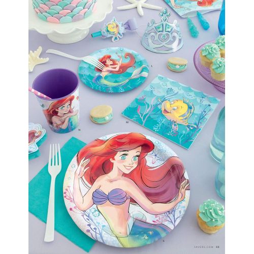  Unique The Little Mermaid Party Favor Bundle Tattoo Sheets, Party Hats, Blowouts, Loot Bags Kids Birthday, Underwater Themed Event, Halloween, Officially Licensed by Unique