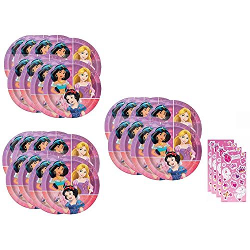  Unique Princess Birthday Party Baby Shower Party Supplies Bundle includes Plates 24 Count