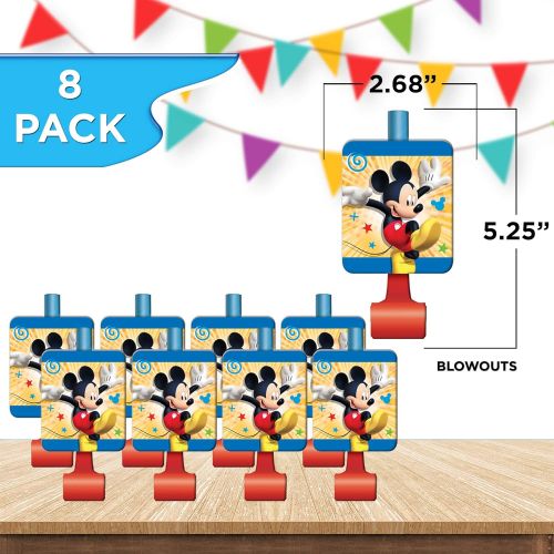  Unique Disney Junior Mickey Mouse Party Favor Bundle Blowouts, Loot Bags, Stickers Kids Birthday Party, Baby Shower Decor, Party Decoration Supplies