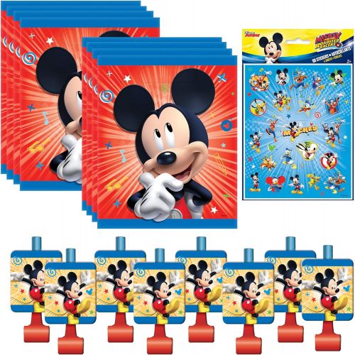  Unique Disney Junior Mickey Mouse Party Favor Bundle Blowouts, Loot Bags, Stickers Kids Birthday Party, Baby Shower Decor, Party Decoration Supplies
