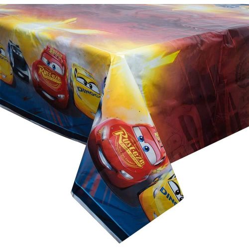  Unique Disney Cars Plastic Tablecloth, 84 x 54, Multi (59923)