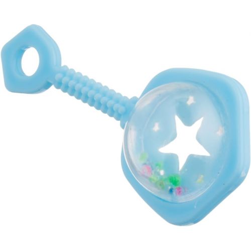  Unique Industries 2.5 Mini Plastic Blue Rattle Boy Baby Shower Favor Charms, 6ct