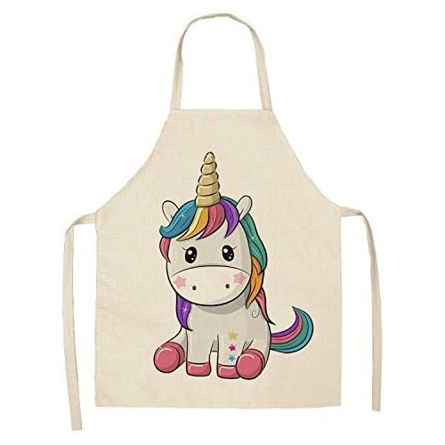  [아마존베스트]Unique Aprons - Unicorn Apron Bib Childrens Apron for Birthday Partys, Gardening, Kitchen, Cooking and Baking Chef Activity Small Size for 3-8 Year Old Kids Girl and Boy