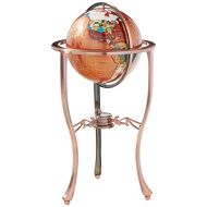 Unique Art Since 1996 Unique Art 36-Inch by 13-Inch Floor Standing Amberlite Gemstone World Globe with Copper Tripod Stand
