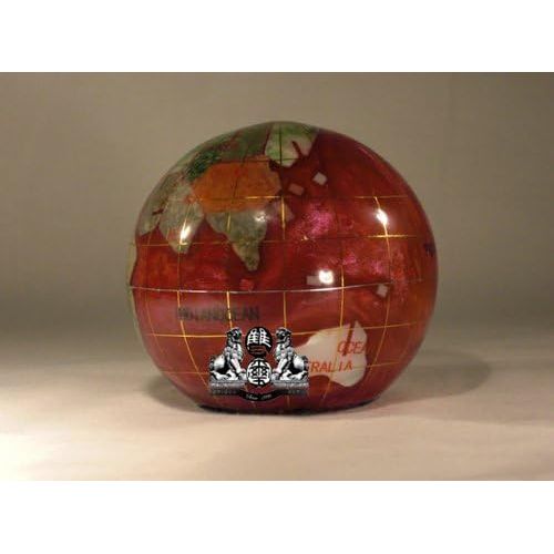  Unique Art Since 1996 Unique Art 3-Inch Pink Pearl Swirl Ocean Gemstone World Globe Paper Weight