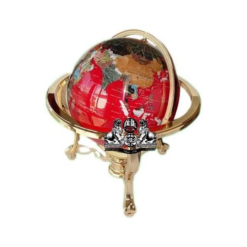  Unique Art Since 1996 Unique Art 21-Inch Tall Red Lapis Ocean Table Top Gemstone World Globe with Gold Tripod