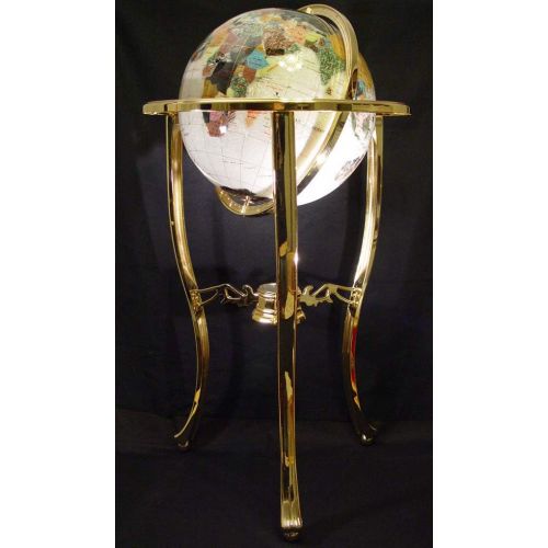  Unique Art Since 1996 Unique Art 36-Inch by 13-Inch Floor Standing Pearl Ocean Gemstone World Globe with Gold Tripod