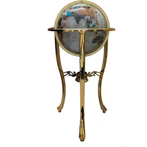  Unique Art Since 1996 Unique Art 36-Inch by 13-Inch Floor Standing Pearl Ocean Gemstone World Globe with Gold Tripod