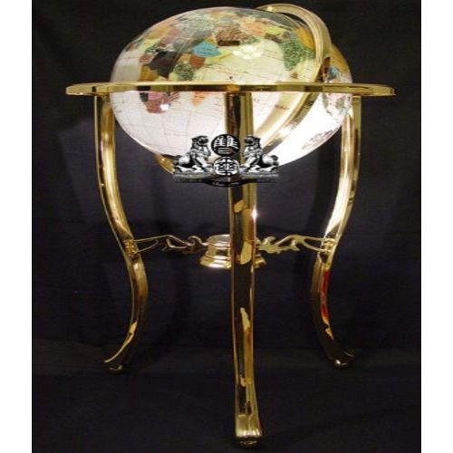  Unique Art Since 1996 Unique Art 36-Inch by 13-Inch Floor Standing Pearl Ocean Gemstone World Globe with Gold Tripod