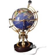 Unique Art Since 1996 Unique Art 14-Inch Tall Illuminated Blue Crystal Ocean Table Top Gemstone World Globe with Auto Spin