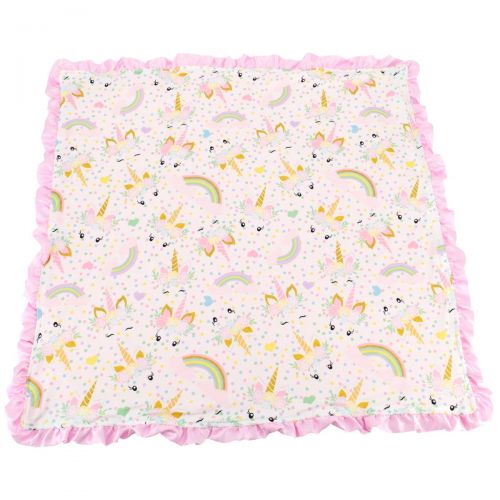  Unique Baby Minky Dot Swaddle Blanket Newborn, Unicorn Pink