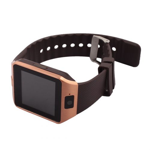  Unique Bargains DZ09 Anti-lost SIM Card MP3 Player Watch Gold Tone for IOS Android Phone