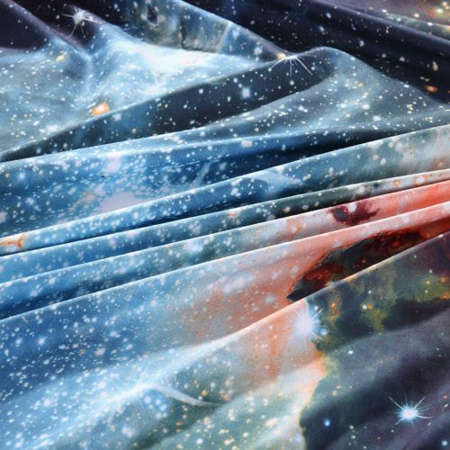  Unique Bargains Galaxy Sky Cosmos Night Pattern Single Size Bedding Quilt Duvet Set Multicolor