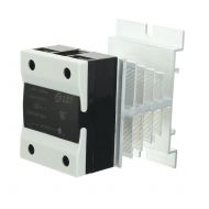 Unique Bargains 80A 90-250VAC to 24-440AC SSR Thermal Compound Solid State Relay + Heat Sink