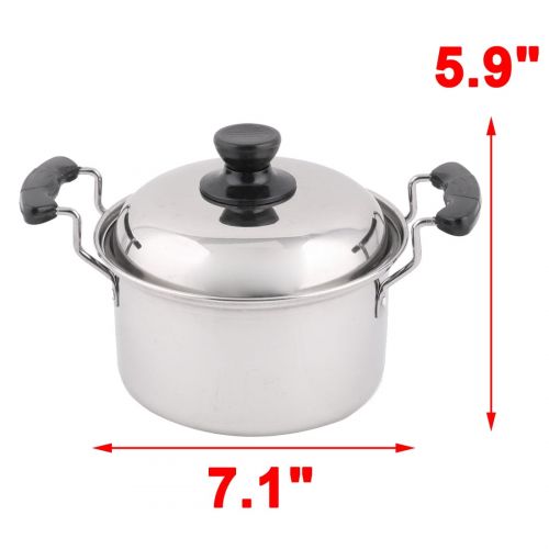  Unique Bargains Restaurant Stainless Steel Cooking Soup Porrige Stockpot Pot 10.2 Inches Length