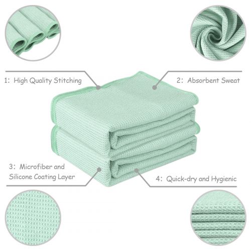  Unique Bargains 100% Microfiber Non-Slip Hot Yoga Mat Towel with Fit Corner Pockets，Super Absorbent, Durable, Machine Washable，72 x 25