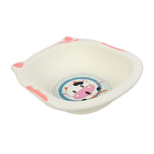  Unique Bargains Plastic Cartoon Cow Pattern Washing Basin Dish Pan 36cm x 34cm x 8cm Pink