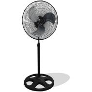 Unique Imports Premium Large High Velocity Industrial Floor Fan with 18 Floor Stand Mount and Oscillation, Cool Black and Silver