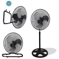 Unique Imports Premium Large High Velocity Industrial Floor Fan 18 Floor Stand Mount Oscillating - Cool Black & Silver