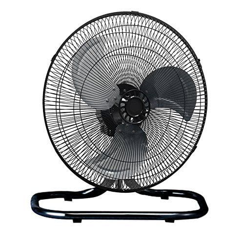  Unique Imports Premium Large High Velocity Industrial Floor Fan 18 Floor Stand Mount Oscillating - Cool Black & Silver