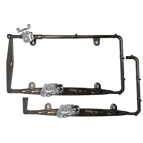  2x Premium 3D Fish and Fishing Reel License Plate Frame Cover Metal Frame by Unique Imports