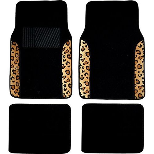  Unique Imports 17 Piece Animal Print Seat Covers and Two Tone Floor Mats Gift Set (Full Animal Print, Pink Zebra)