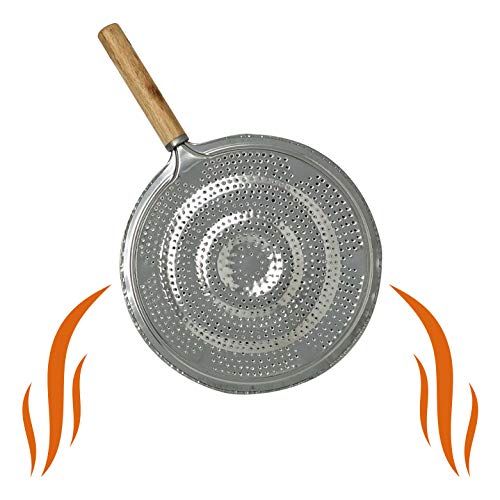  Unique Imports #1 Simmer Ring Heat Diffuser & Flame Tamer Quality Round Gas Stove Top Aluminum & Wood Handle