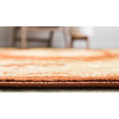  Unique Loom Versailles Collection Traditional Classic Brick Red Area Rug (4 x 6)