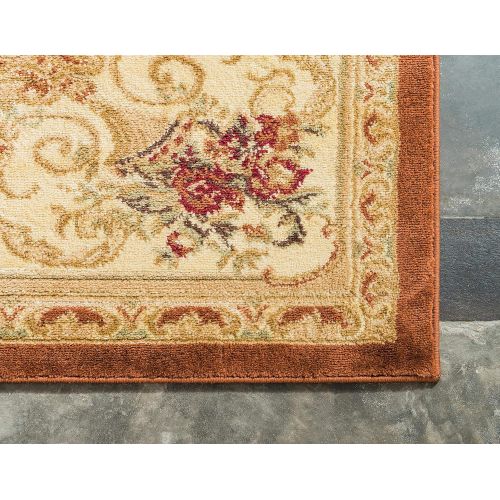  Unique Loom Versailles Collection Traditional Classic Brick Red Area Rug (4 x 6)