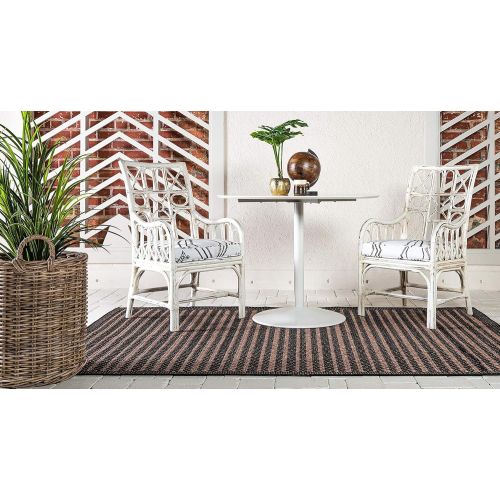  Unique Loom Modern Outdoor Border Contemporary Area Rug