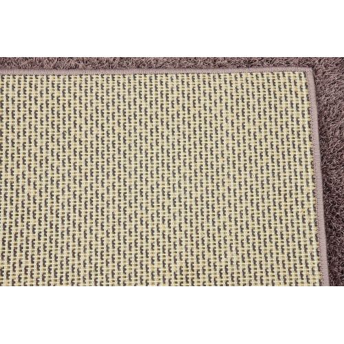  Unique Loom Modern Plush 5 feet by 8 feet (5 x 8) Studio Solid Shag Mauve Contemporary Area Rug