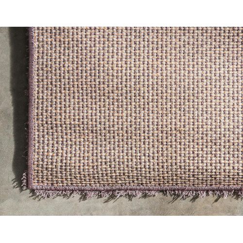  Unique Loom Modern Plush 5 feet by 8 feet (5 x 8) Studio Solid Shag Mauve Contemporary Area Rug