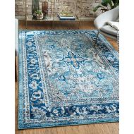 Unique Loom Tradition Collection Classic Southwestern Blue Area Rug (4 x 6)