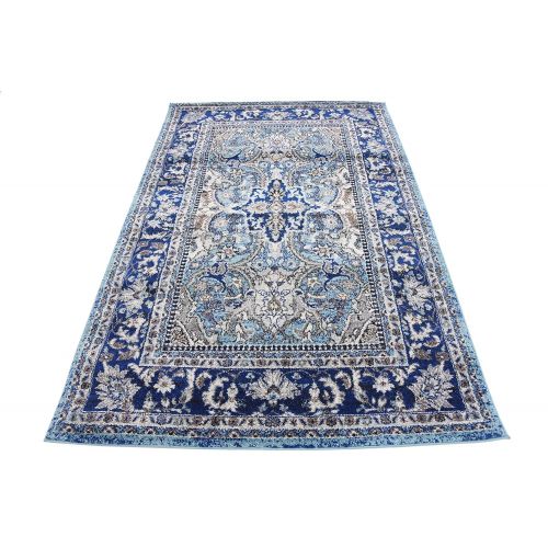  Unique Loom Tradition Collection Classic Southwestern Blue Area Rug (4 x 6)