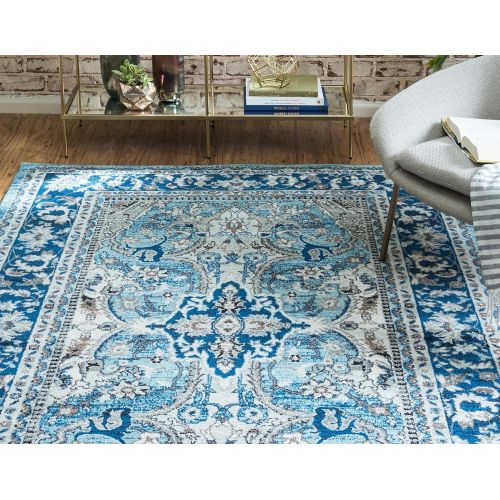  Unique Loom Tradition Collection Classic Southwestern Blue Area Rug (4 x 6)