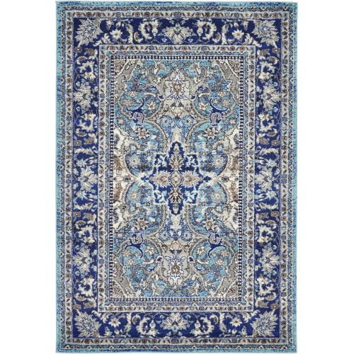  Unique Loom Tradition Collection Classic Southwestern Blue Area Rug (4 x 6)