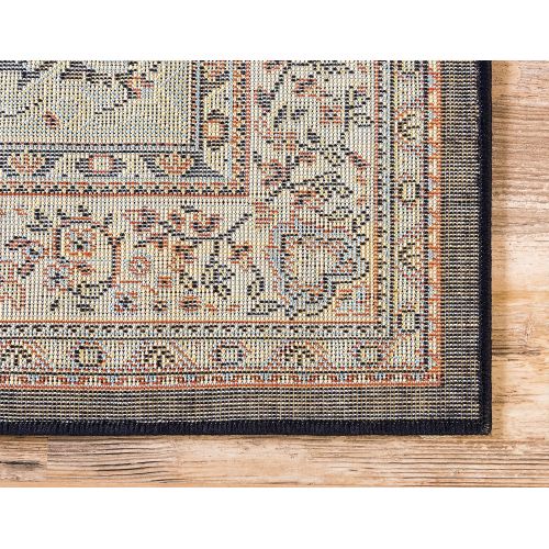  Unique Loom Reza Collection Classic Traditional Navy Blue Runner Rug (3 x 10)