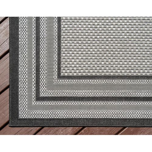  Unique Loom Modern Outdoor Border Contemporary Area Rug