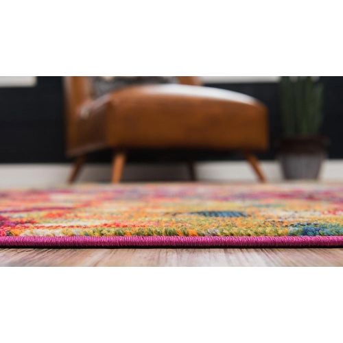  Unique Loom Abstract 5 feet by 8 feet (5 x 8) Barcelona Multi Area Rug